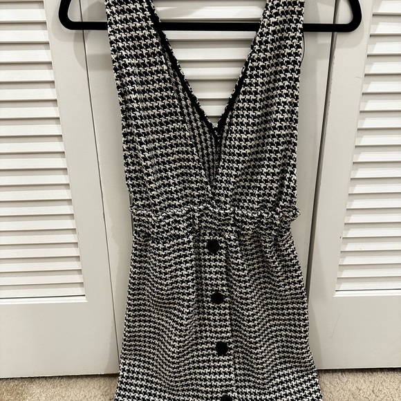 Zara Pinafore Dress Black and White Size small - Picture 2 of 3